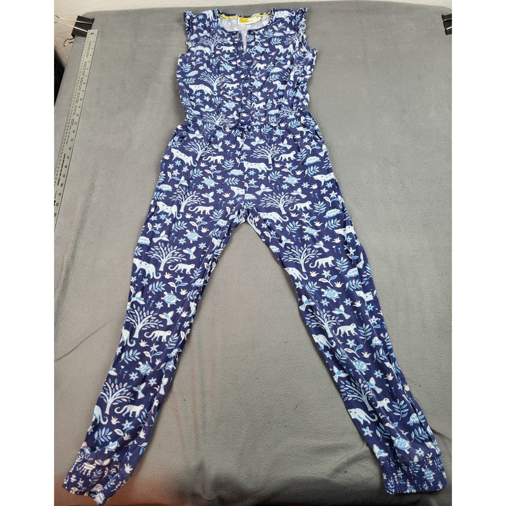 Boden‎ Romper Girls 11 12Yr Blue AOP Wildlife Lightweight Drawstring One Piece